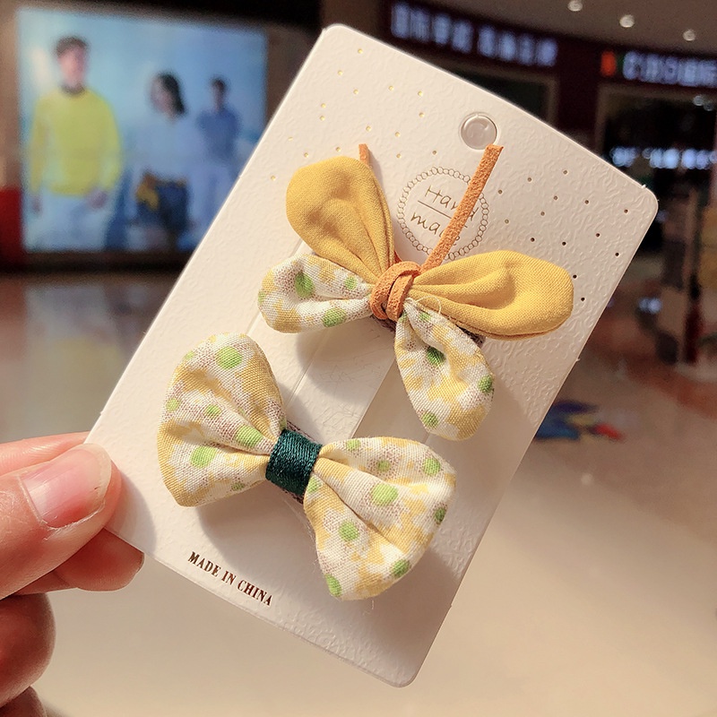 Set 2 Kẹp Tóc Nơ Nhiều Màu Sắc Xinh Xắn Cho Bé Gái