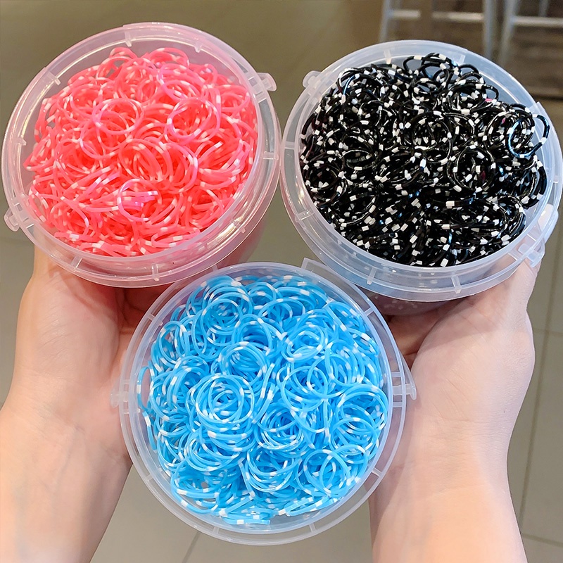 Set 2000 Dây Thun Buộc Tóc Nhiều Màu Dễ Thương Cho Bé Gái