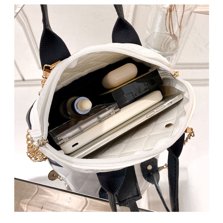 MISCHA Túi Đeo Chéo Vai Bằng Da PU Thêu Chữ Thời Trang Hàn Quốc Dành Cho Nữ