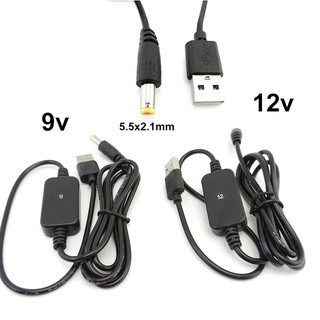 Usb power boost line usb dc 5v to dc 9v 12v step up cable module connector converter adapter cáp cấp nguồn 5.5 * 2.1mm plug fvn