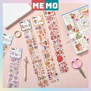 Sticker nhãn dán 1 tờ dài, cắt dán nhãn dán trang trí dễ thương MEMO