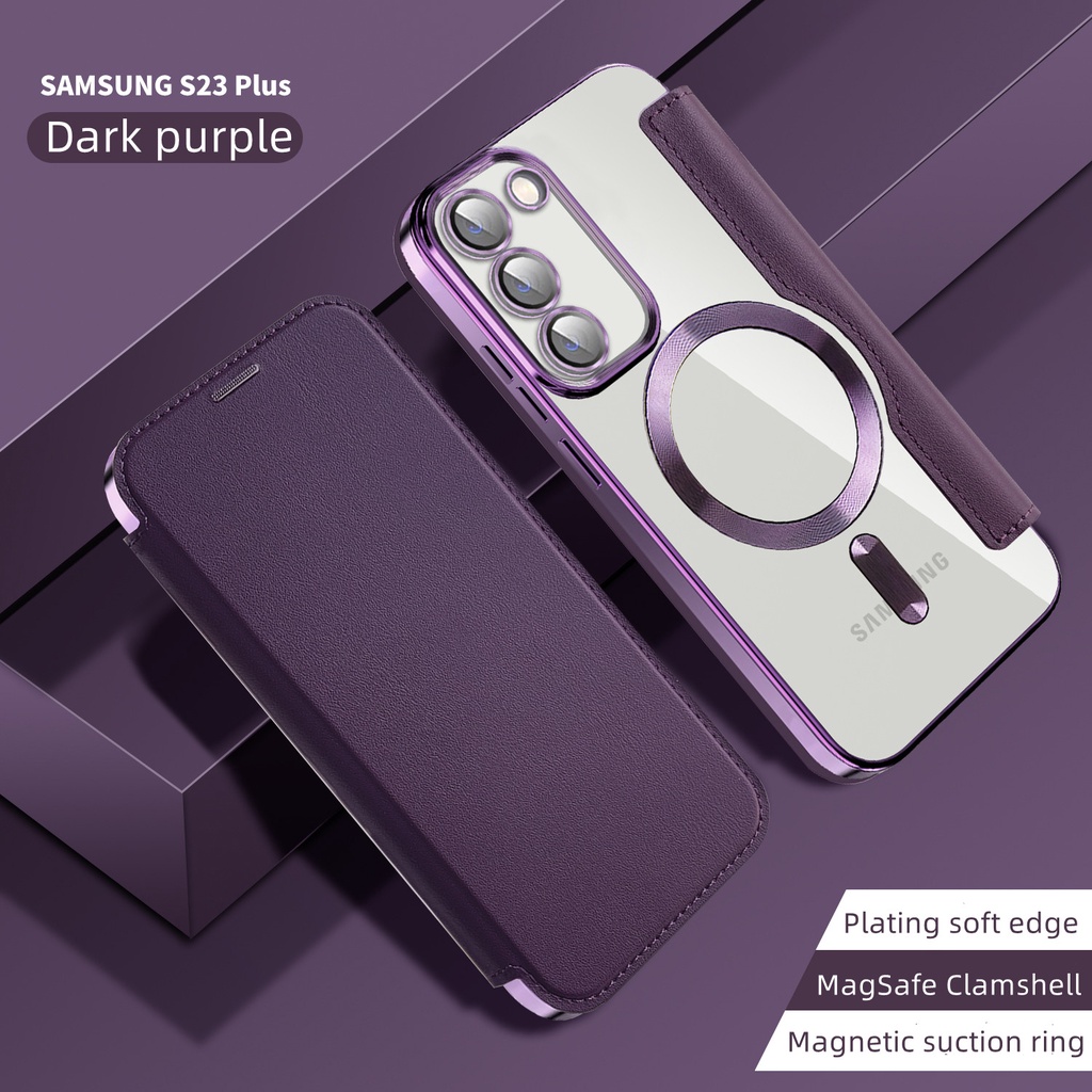 Sang Trọng Bao Da Điện Thoại Nắp Gập Từ Tính Chống Sốc Cho samsung galaxy s22 s23 s24 plus s22 ultra s23fe s24 23 ultra s22 plus s24 ultra Ốp