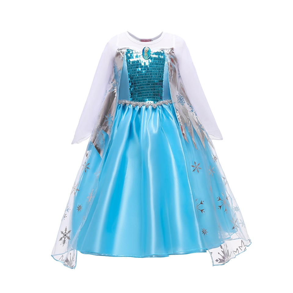 Đầm Hóa Trang Công Chúa Elsa Anna Phối Lưới Xinh Xắn Cho Bé Gái