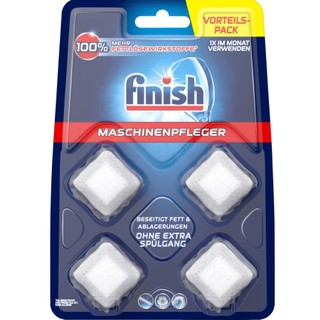 Viên tẩy cặn máy rửa bát finish, giúp loại bỏ cặn bám, dầu mỡ thừa bám trong máy, khử khuẩn hiệu quả, 4 viên, nhập đức