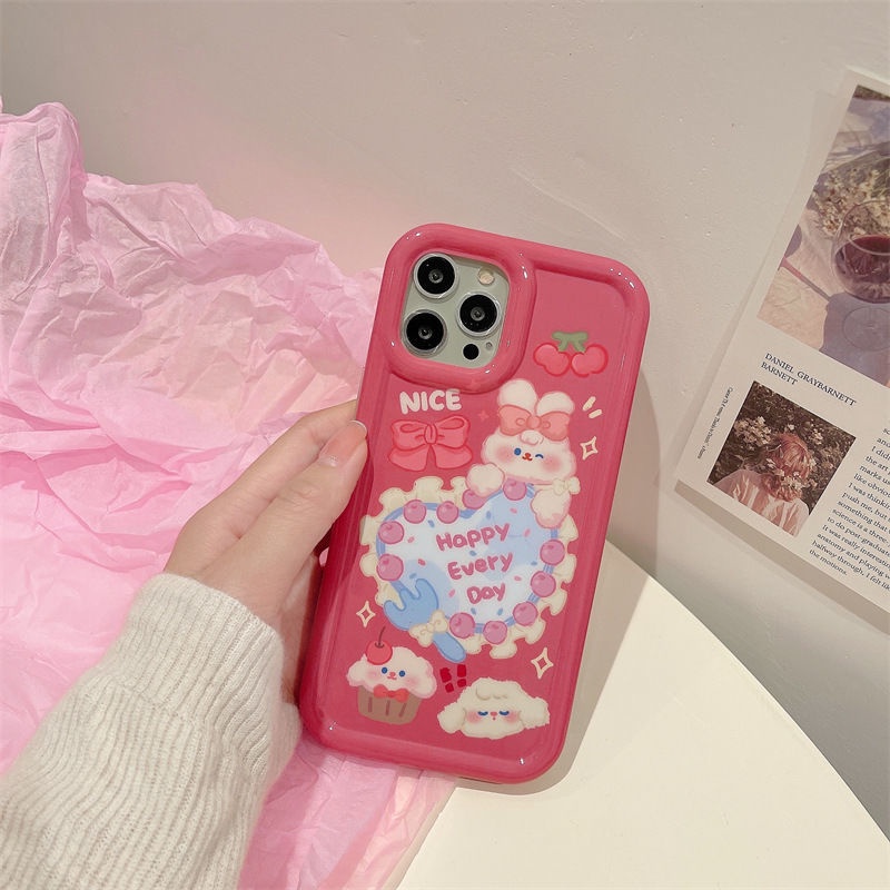 Ốp Điện Thoại TPU Silicone Trong Suốt Chống Sốc In Hình Thỏ Cho IPhone 14 13 11 12 Pro XS Max X XR 7 8 Plus