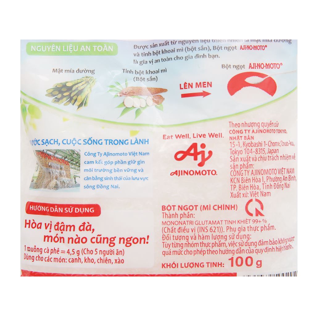 Bột ngọt/ mì chính hạt lớn Ajinomoto gói 100g