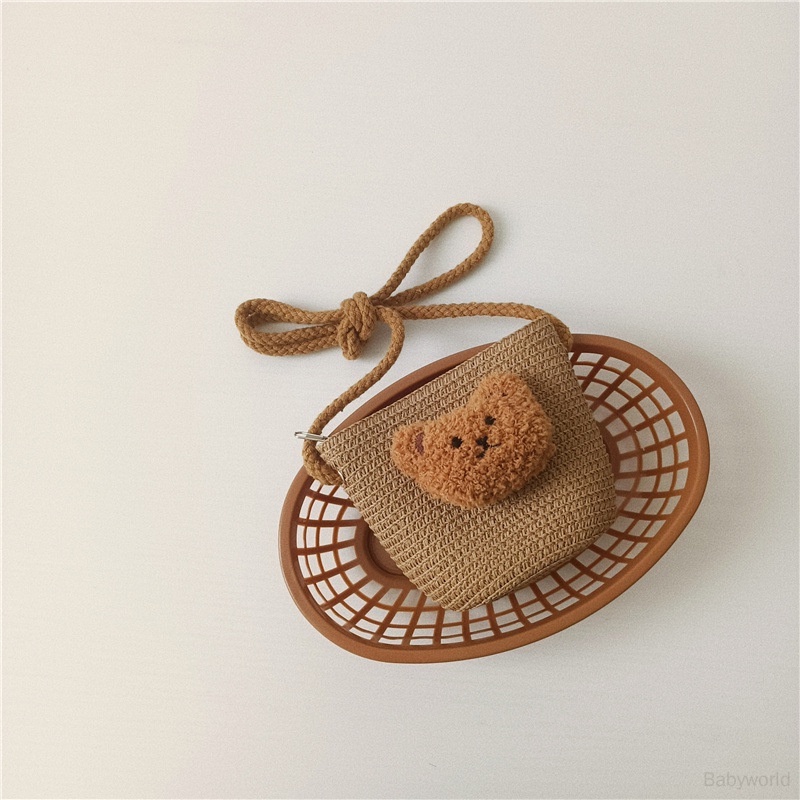 Túi cói Mini Hình Gấu Dễ Thương Cho Bé Gái