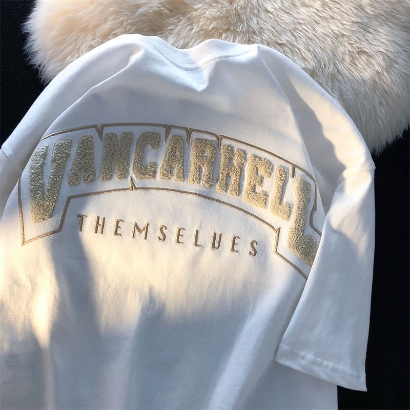 COZOK Áo Thun Ngắn Tay Dáng Rộng Thêu Họa Tiết Thời Trang