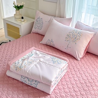 ❤️Freeship🌿 Bộ chăn ga gối cotton đũi trần 5 món - chăn ga đều chần chắc chắn