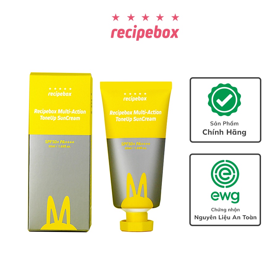 Kem chống nắng nâng tông RECIPEBOX Multi action Tone up Sun cream 50ml