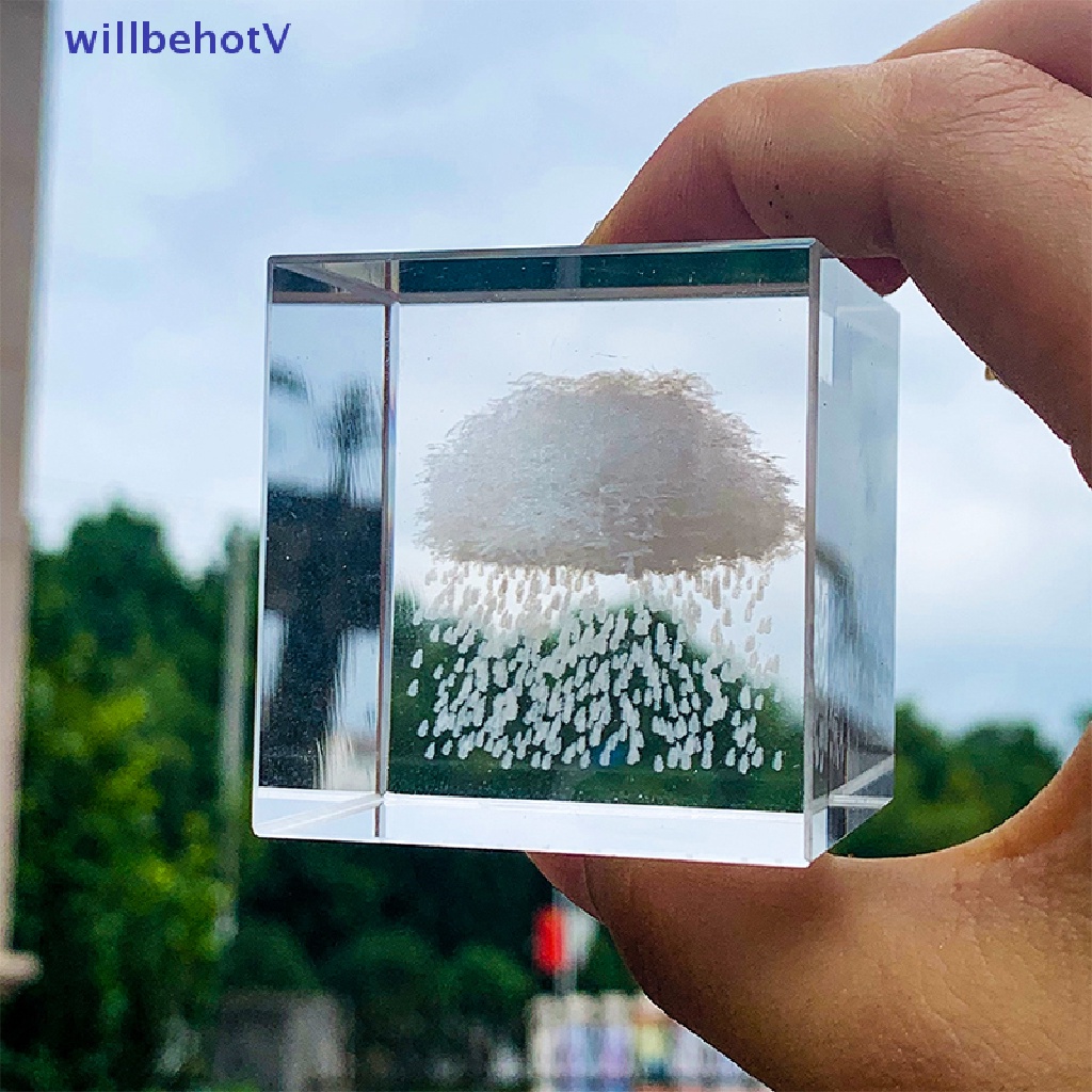 Khối Pha Lê 40mm Chạm Khắc Laser Hình Giọt Nước Mưa Dùng Trang Trí Nhà Cửa