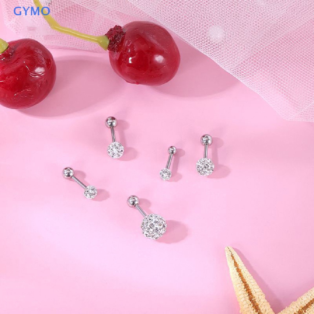 [cxGYMO] Khuyên Xỏ Tai / Xỏ Sụn Tai / Lông Mày / Môi Bằng Thép Phẫu Thuật Đính Pha Lê Helix Bên Trong HDY