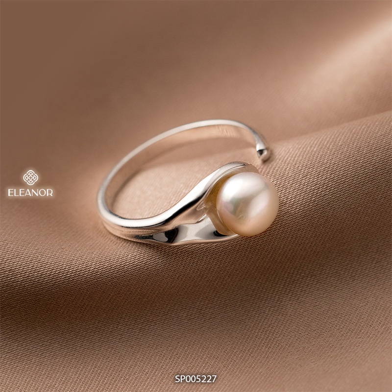 Nhẫn nữ hở bạc 925 Eleanor Accessories ngọc trai nhân tạo phụ kiện trang sức basic 5227