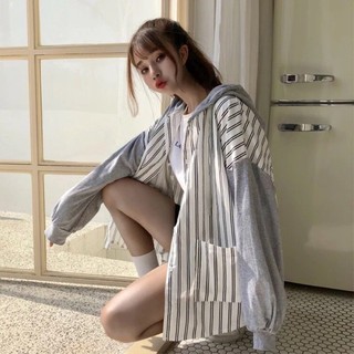 Áo khoác sơmi có mũ ulzzang
