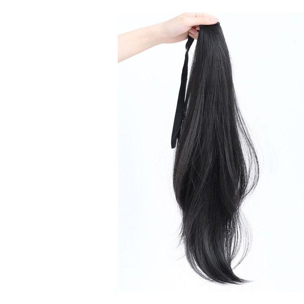 Tóc Giả Đuôi Ngựa Bằng Sợi Tổng Hợp Màu Nâu / Đen Tự Nhiên