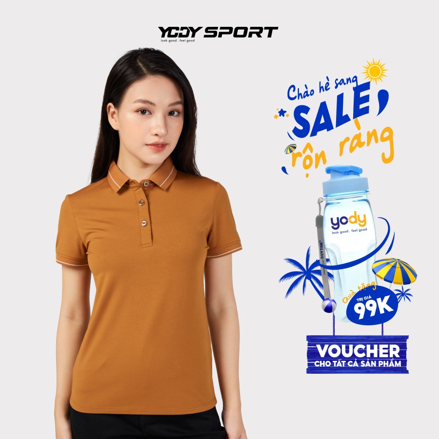 Áo polo nữ Pima YODY chất cotton pima có cổ mềm mại kháng khuẩn tự nhiên APN3010