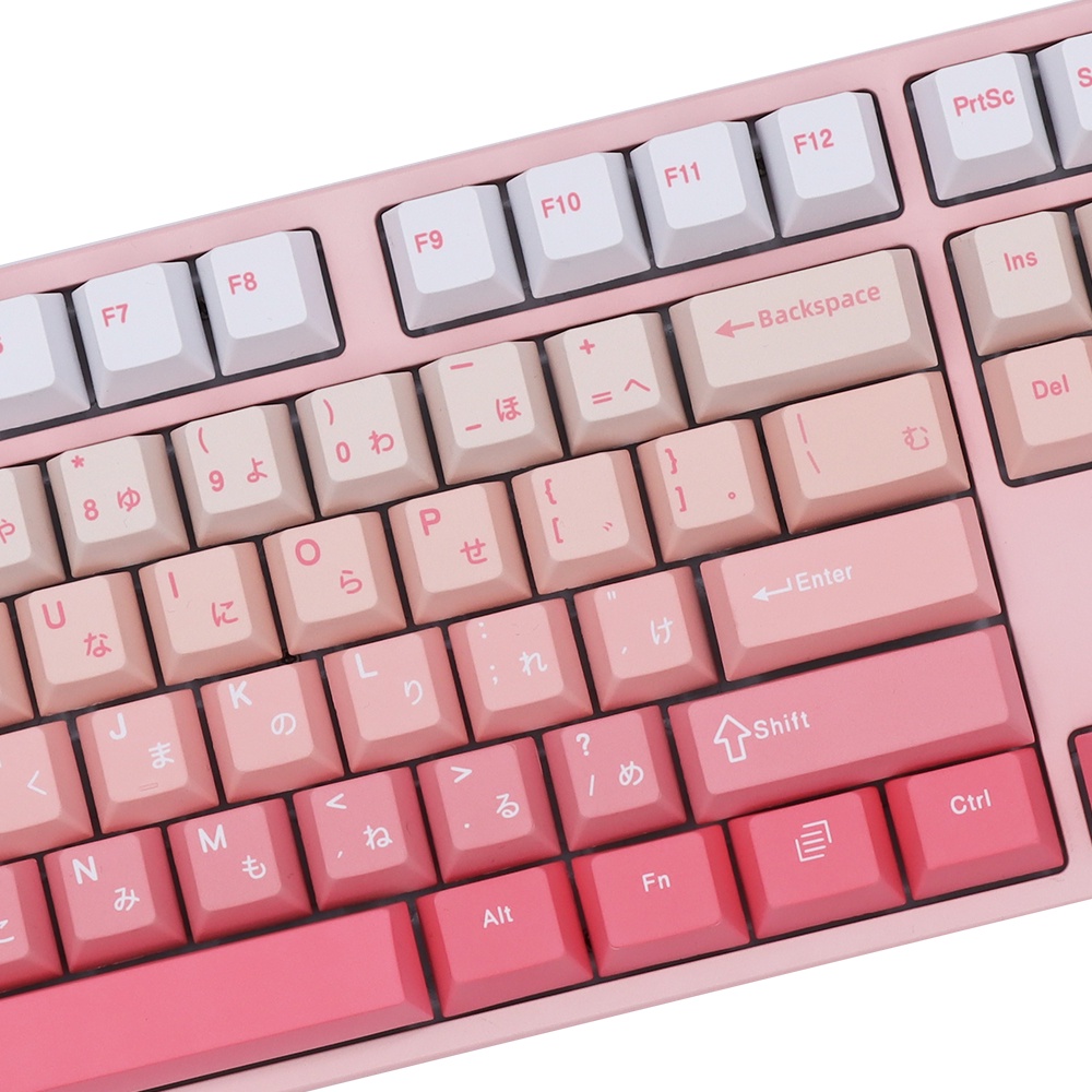 Pink Bana Sakura Gradient Keycaps Cherry Profile PBT For MK61 64 68 75 84 87 98 100 104 108 Mechanical keyboards