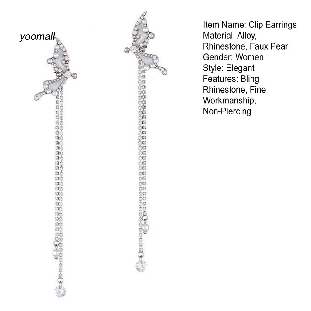 1 Đôi Khuyên Tai Hình Bướm Đính Đá Thời Trang