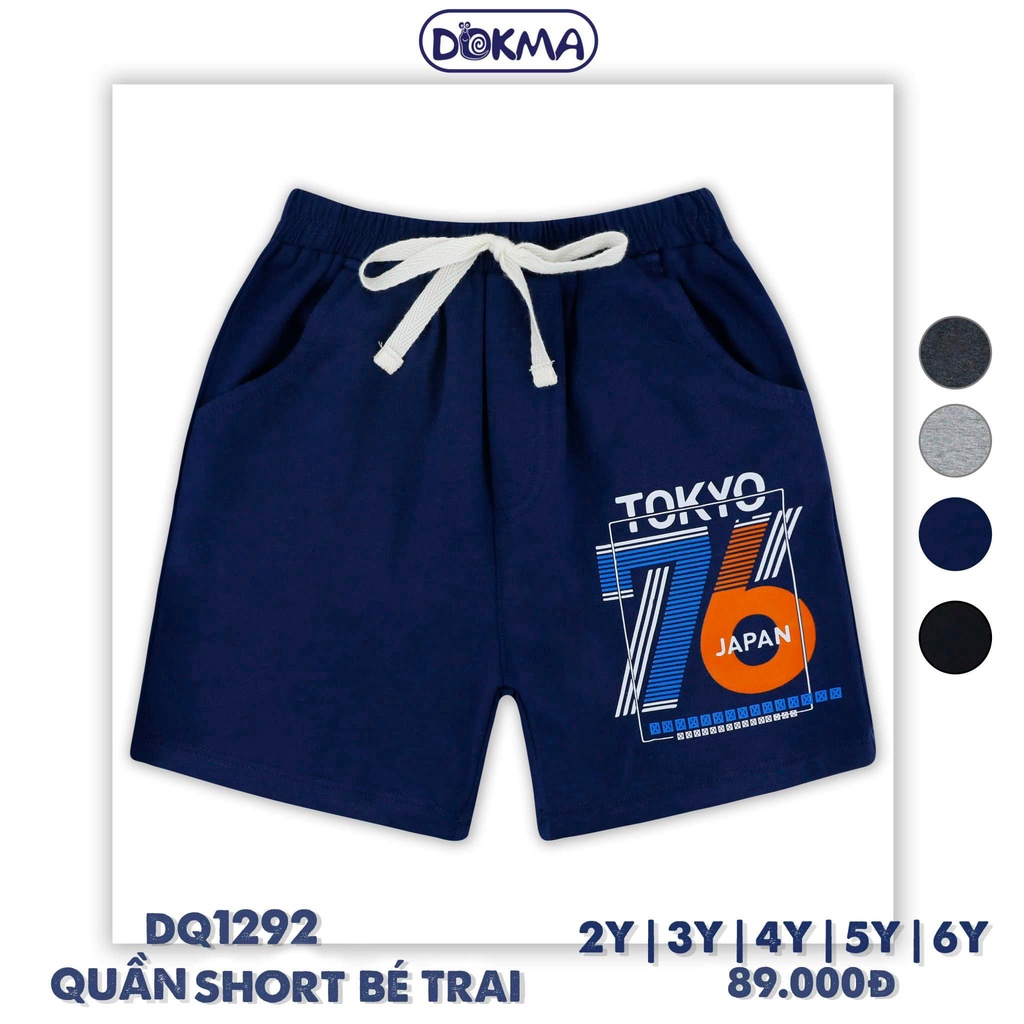 Quần đùi, quần short bé trai cotton Dokma DQ956S size 2-6Y