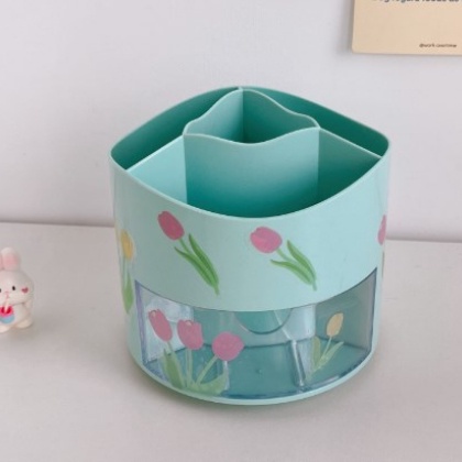 Rotating pen container desktop stationery storage box