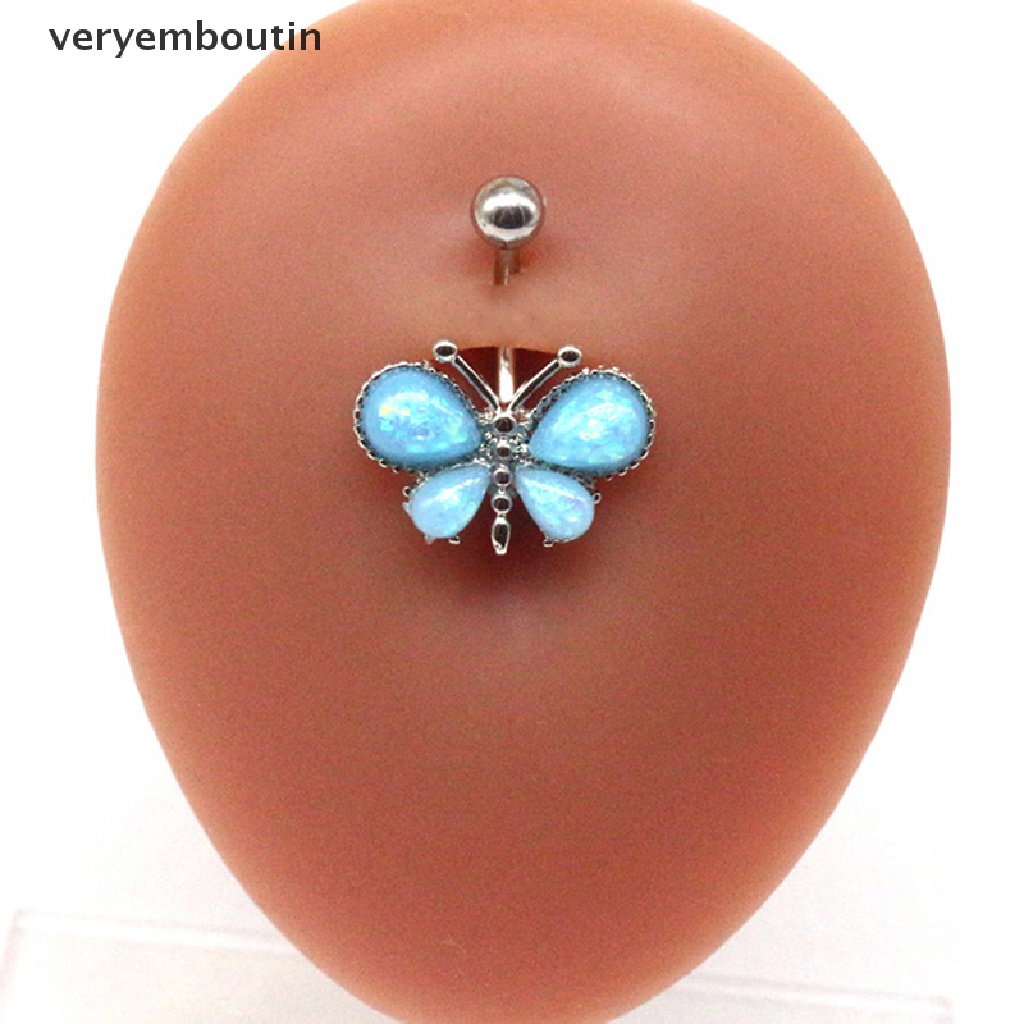 Khuyên Rốn Hình Trái Tim Bằng Thép Không Gỉ Đính Đá Thời Trang