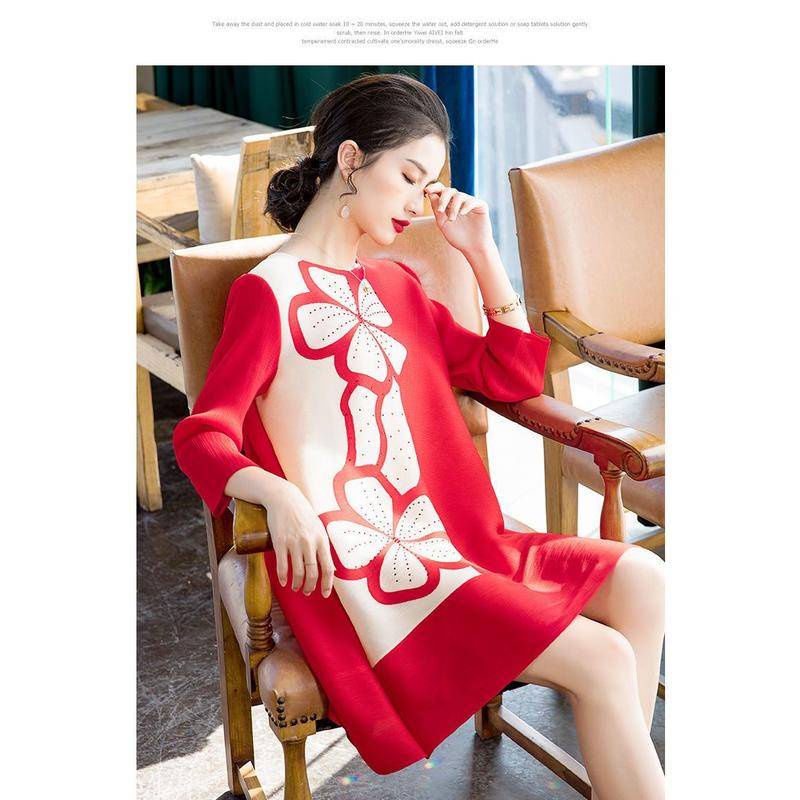 Đầm Dáng Rộng Xếp Ly Siêu Nhẹ Thời Trang Mùa Xuân 2023 Kích Thước Lớn Phong Cách Mới Cho Nữ