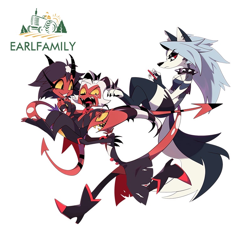 Sticker Dán Trang Trí Xe Hơi Laptop Họa Tiết Helluva.Boss Vui Nhộn 13Cmx12.2Cm