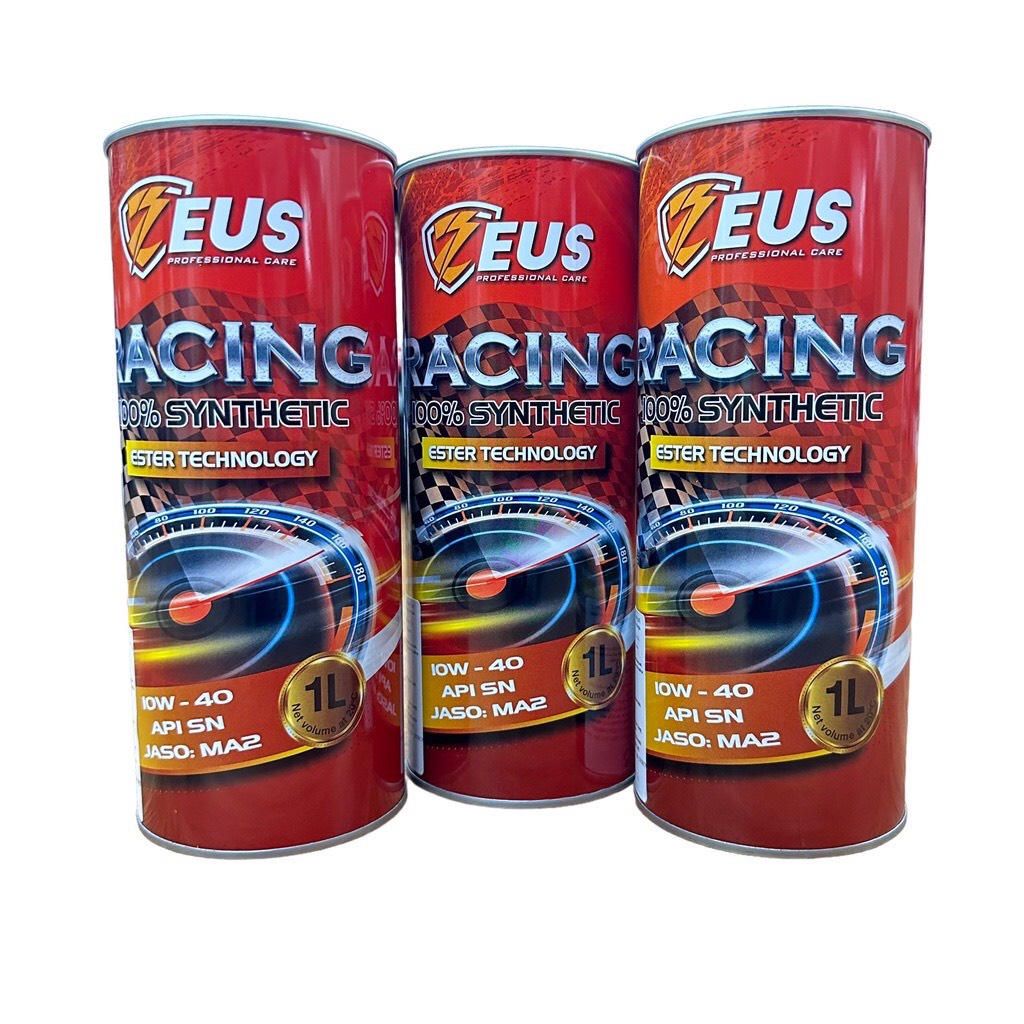 Dầu Nhớt Zeus Racing 10w40 Ester MA2 Full Tổng Hợp Sử Dụng 2000 - 2500km Cho Xe Số Xe Côn Tay Và Tay Ga