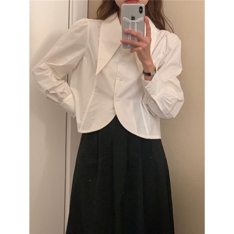 Áo Sơ Mi Nữ Tay Dài Màu Trơn Thời Trang Hàn Quốc