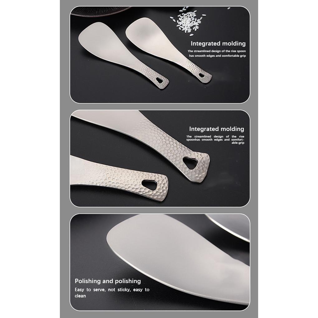 Muỗng Xới Cơm Bằng Gương Kháng Khuẩn Với Tay Cầm Dài Tiện Dụng