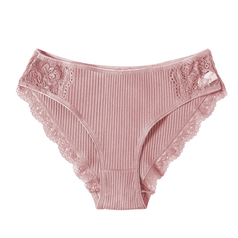 Quần Lót Cotton Lưng Thấp Phối Ren Quyến Rũ Cho Nữ