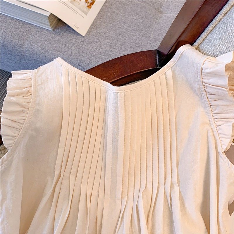 Áo Sơ Mi Không Tay Dáng Rộng Thời Trang Retro Đơn Giản