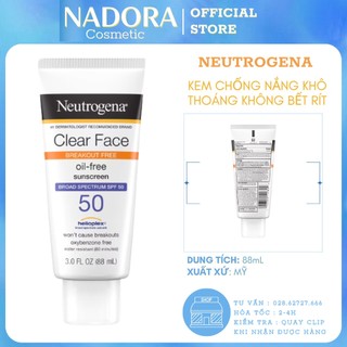 Kem chống nắng Neutrogena Clear Face SPF 50 - 88ml