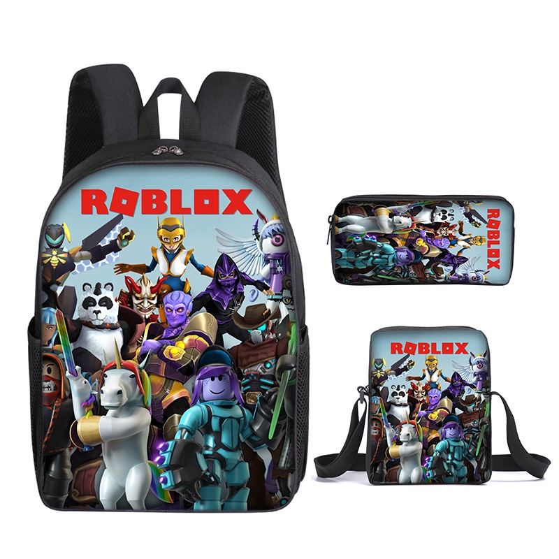 Bộ 3 Món Ba Lô Túi Đựng Bút Chì / Túi Ăn Trưa In Hình Roblox Dành Cho Học Sinh Tiểu Học