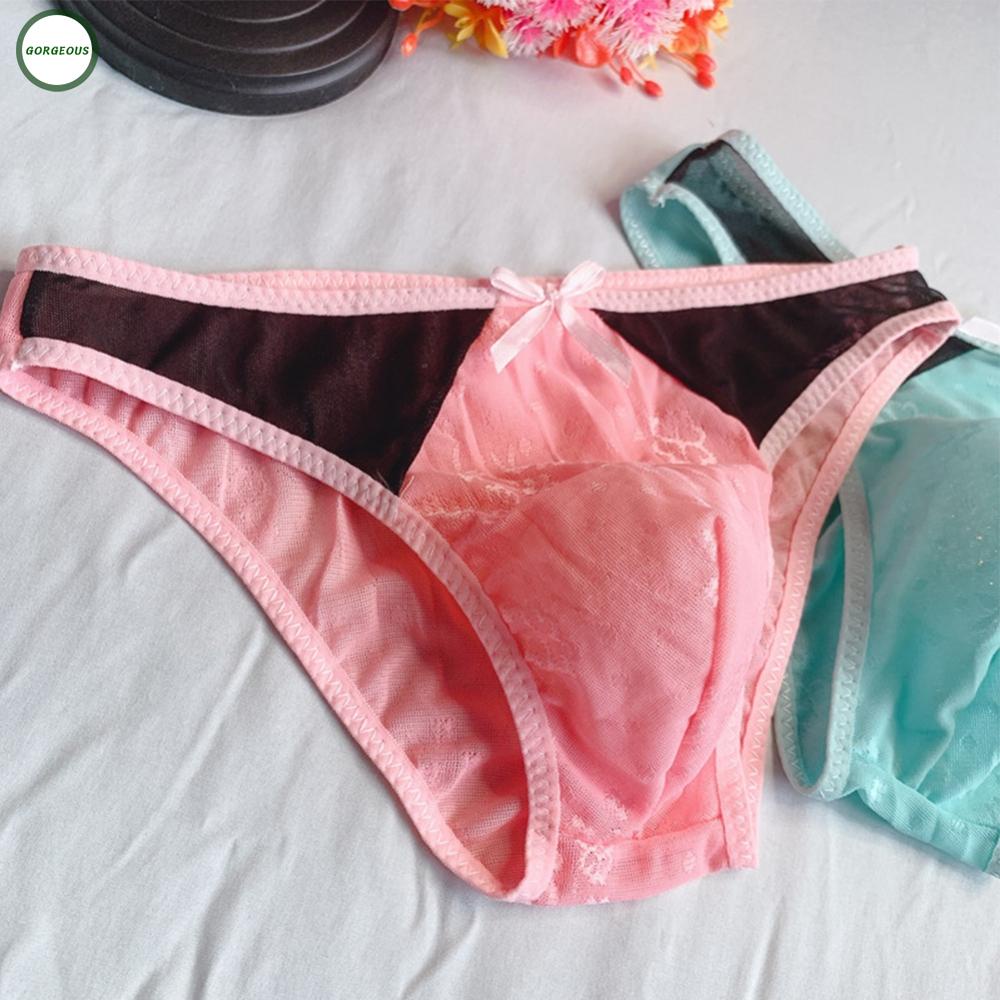 GORGEOUS~Underpants For Men Sissy Ultra-Thin Breathable Comfortable Jacquard Lace