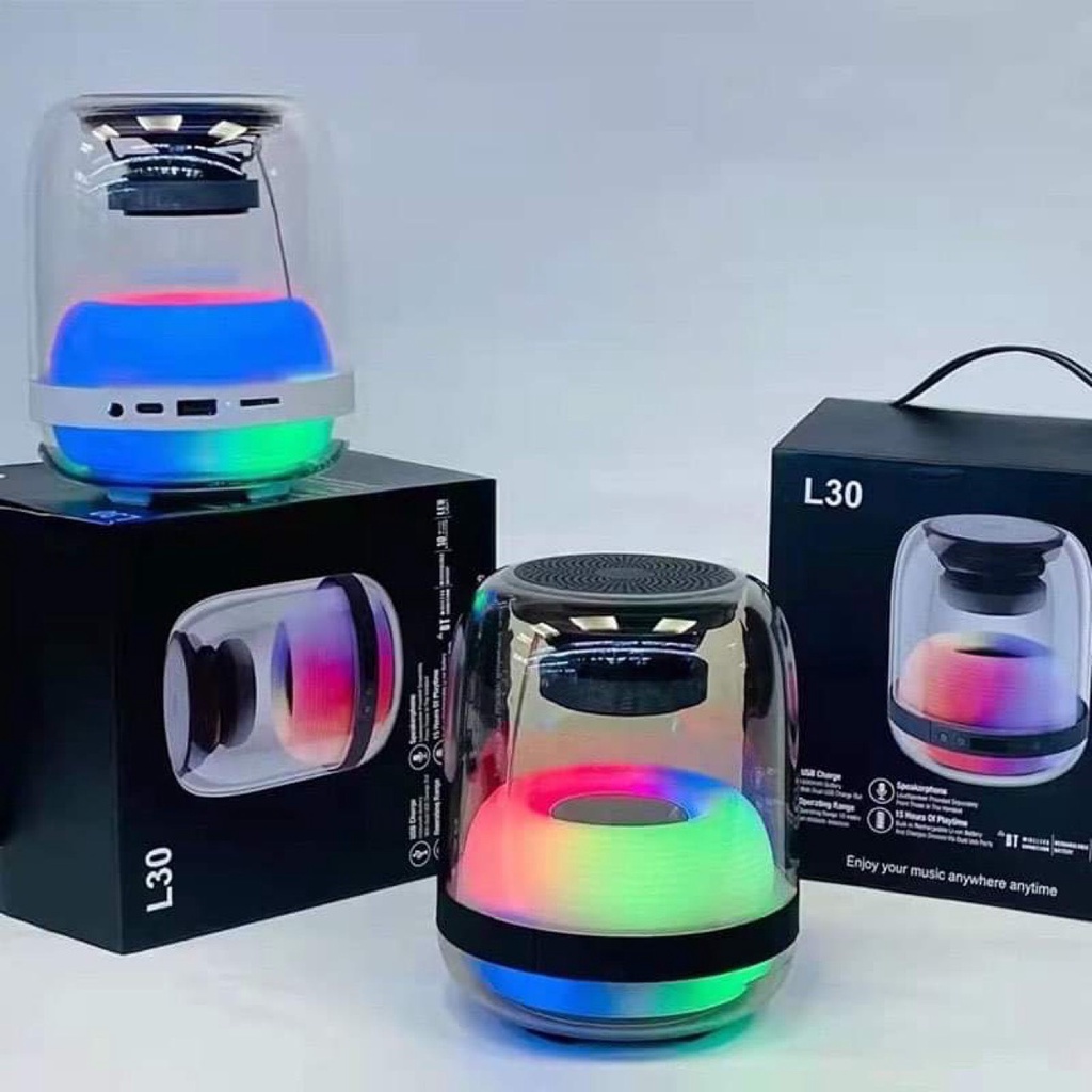 Loa Bluetooth Đèn Led L30 Âm Bass Siêu Ấm - Led RGB Nhiều Chế Độ - Chính Hãng HD DESIGN