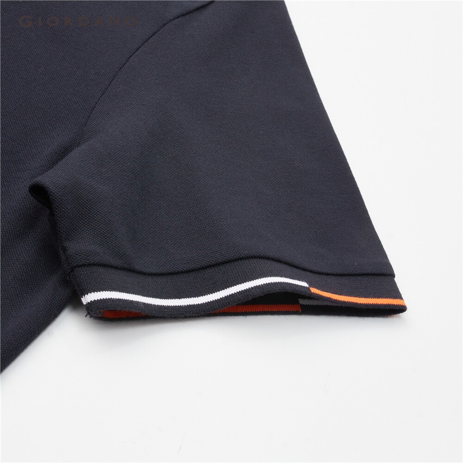 GIORDANO Áo polo nam ngắn tay phối màu tương phản 01012396