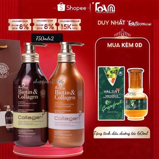 Cặp dầu gội xả Biotin Collagen 750ml mẫu mới