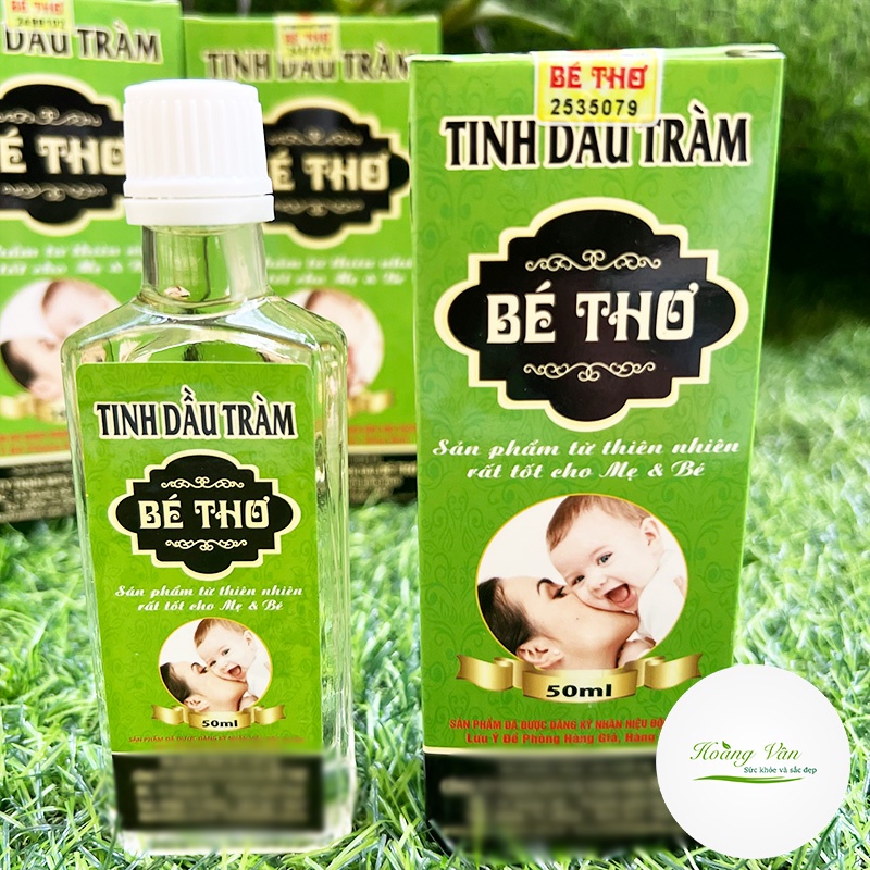 Tinh dầu tràm Bé Thơ, tinh dầu tràm Huế nguyên chất, hàng chính hãng Hộp Xanh - Có tem chống hàng giả