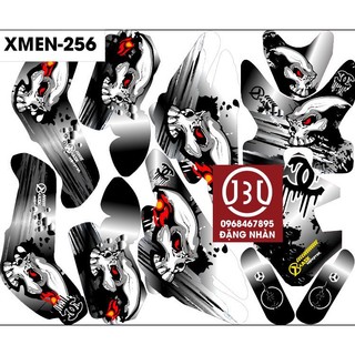 Tem trùm xe điện xmen mã 256 mầu đen pha trắng