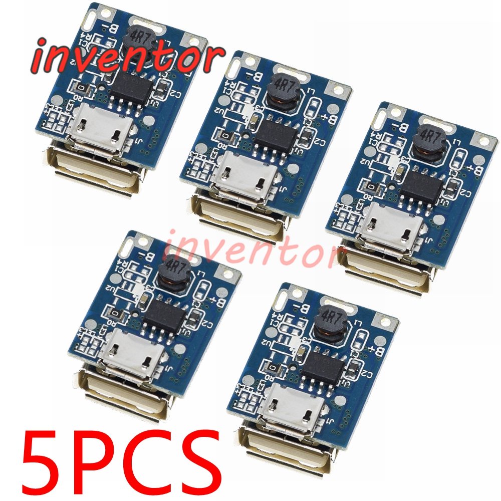 Bộ 5 Mô Đun Tăng Áp Pin Lithium LiPo 5V 134N3P Màn Hình LED Hiển Thị Cổng Sạc USB DIY