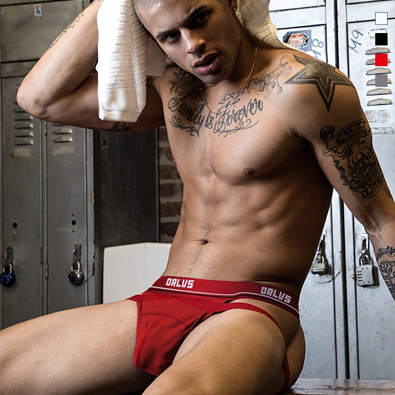 0850 Sexy Quần lót nam 4 màu Thấp eo Jockstrap G-String Thongs Thoáng khí Nhanh khô Gay Bikini Quần lót OR405