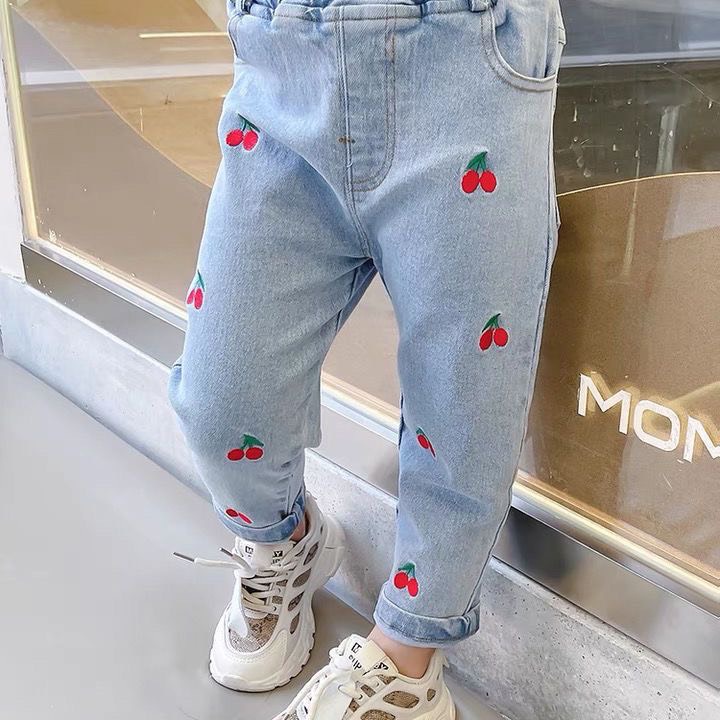Quần Jean Hoạ Tiết Dâu, Cherry A410 cho Bé Gái - Jumping Beans Official Store