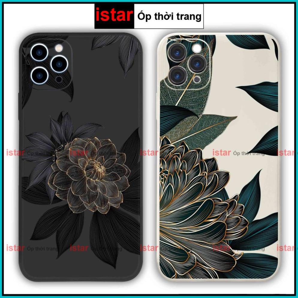 Ốp lưng điện thoại iPhone cạnh viền vuông silicon dẻo hình hoa châu âu cho ip 6/6s/7/8/X/XS/11/12/13/14 Pro Plus Max
