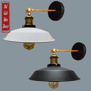 Đèn tường Vintage 26CM  - Chao đèn gắn tường nhôm sơn tĩnh điện D260 đui đồng TG513