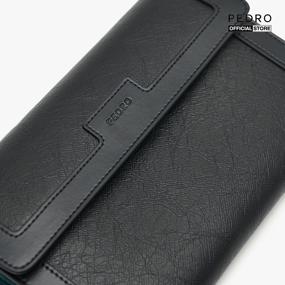 PEDRO - Clutch nam chữ nhật nắp gập Suede PM2-46320056-01