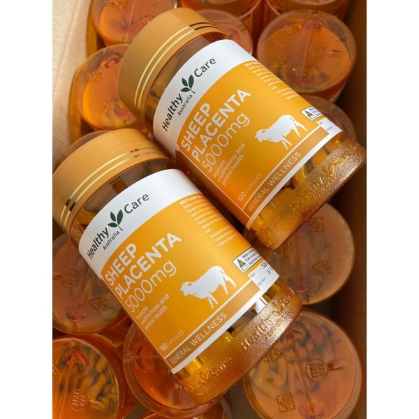 [Hoả Tốc] Viên Uống Nhau Thai Cừu Healthy Care Sheep Placenta 5000mg đẹp da, chống lão hoá, trắng da 100 viên