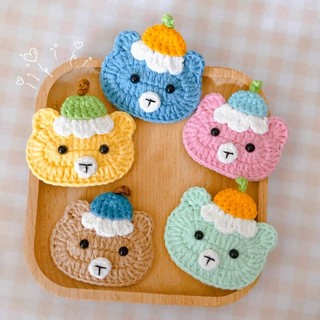 Kẹp tóc hình gấu bằng len handmade