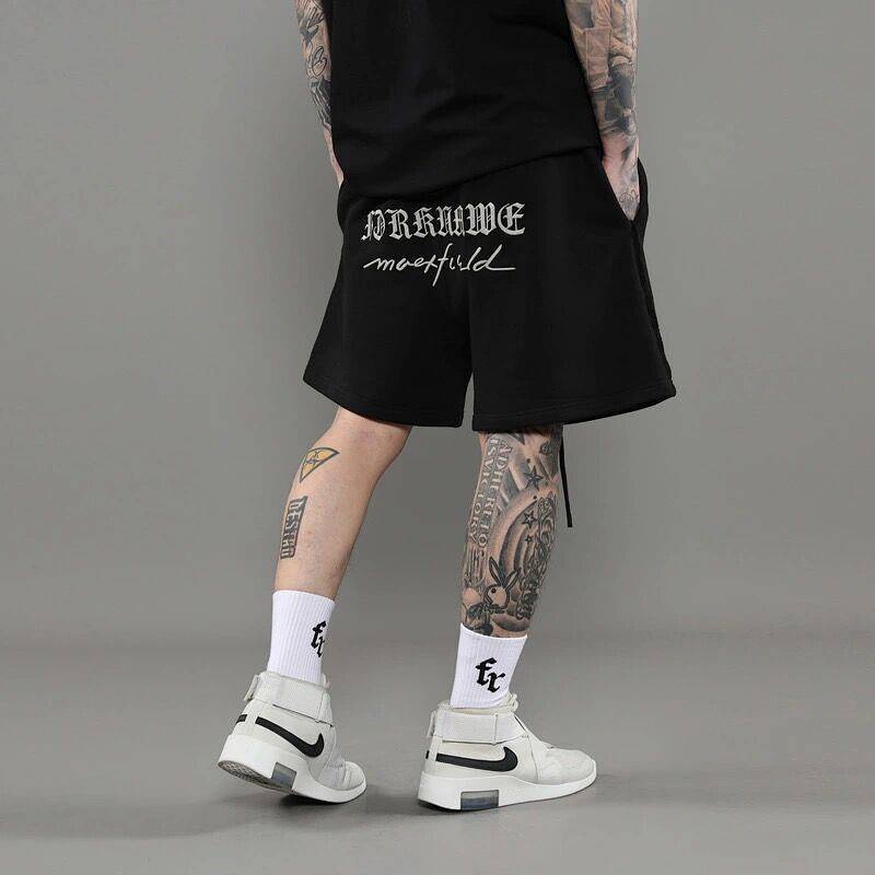 Quần short thêu họa tiết phong cách thời trang hiphop cho nam q6lu