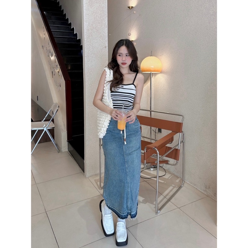 Áo Len - 6A75 - 2 Dây - Gucci - Kẻ Ngang